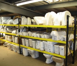 Widespan Sanitary Ware Shelving Racks Widespan Shelving has the loading capacity for the storage of a variety of Sanitary Ware products