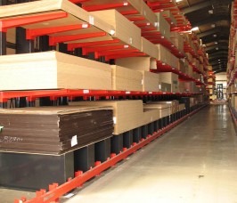 Guided Aisle Cantilever Racking Sheet Materials storage Stakapal Guided Aisle Cantilever Racking ensures 100% selectivity to Sheet Materials