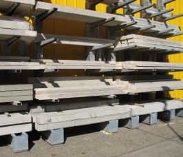 Cantilever Racking for Lintels Concrete Lintels stored on Stakapal Cantilever Racking