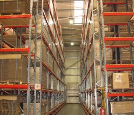 Very Narrow Aisle Pallet Racking installations tend to be higher to maximise cubic space Very Narrow Aisle Pallet Racking is either guided by low or high profile floor mounted rails