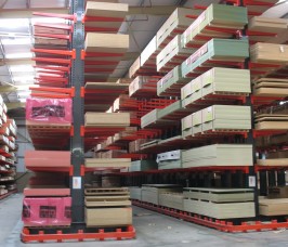 Sheet Materials are commonly stored on Cantilever Racking Sheet Materials are commonly stored on Cantilever Racking with a Guide Rail for specialist truck access