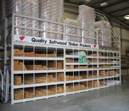 Pigeon Hole Storage Racking Pigeon Hole Timber Storage with Insulation Products stored on mezzanine