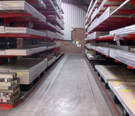 Laminates stored on Stakapal Guided Aisle Cantilever Racking for ease of selection
