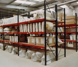 Sanitary Ware stored on Stakrak SR500 Widespan Shelving A range of Toilets, Cisterns and Sanitary Ware stored on Stakrak SR500 Widespan Shelving Racks