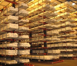 Guided Aisle Cantilever Racking Specialist Trucks operate with Guided Aisle Cantilever Racking for improved storage and selectivity levels