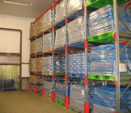 Drive - In Pallet Racking for Food Distribution cold storage Drive - In Pallet Racking is commonly utilised in cold, chill storage Distribution warehouses