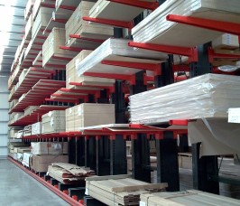 Standard 8ft /10ft Sheet Materials stored on Cantilever Racking with Guide Rails Standard 8ft /10ft Sheet Materials stored on Stakapal Cantilever Racking with Guide Rails ensuring 100% accessibility