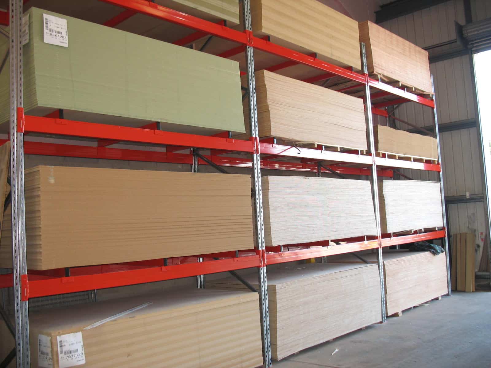 panel products on cantilever racking