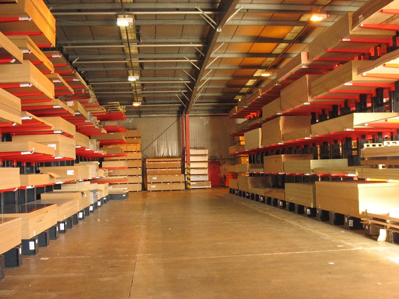 cantilever racking holding panel products