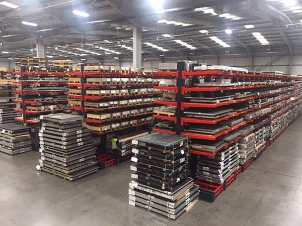 Metals stored on Cantilever Racking