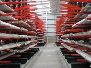 Guided Aisle Cantilever Racking storage