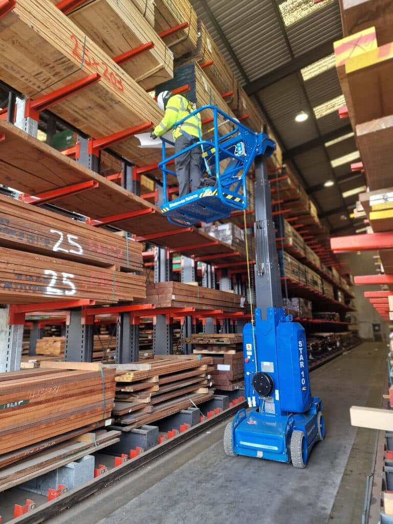racking inspections taking place in warehouse