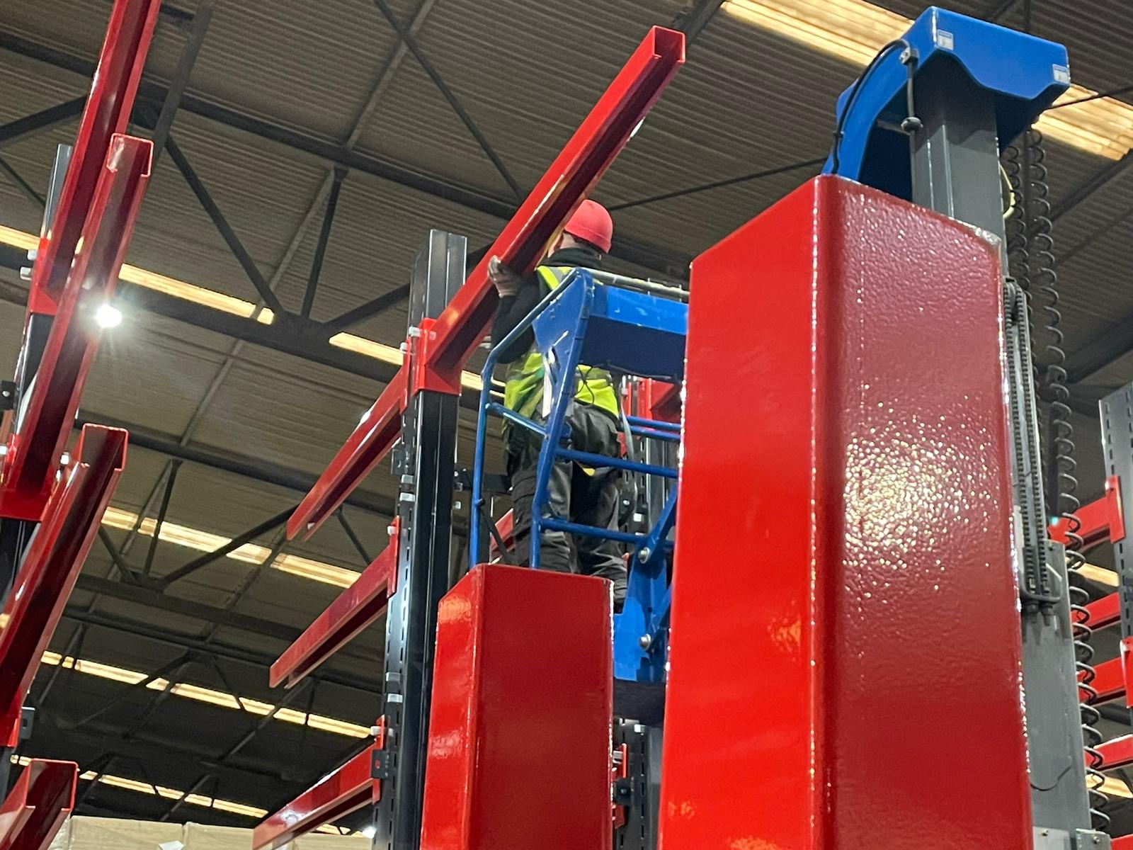 Racking Installation being carried out by Stakapal - Leaders in Innovative Warehouse and Yard Storage Racking Solutions and Cantilever Racking Specialists