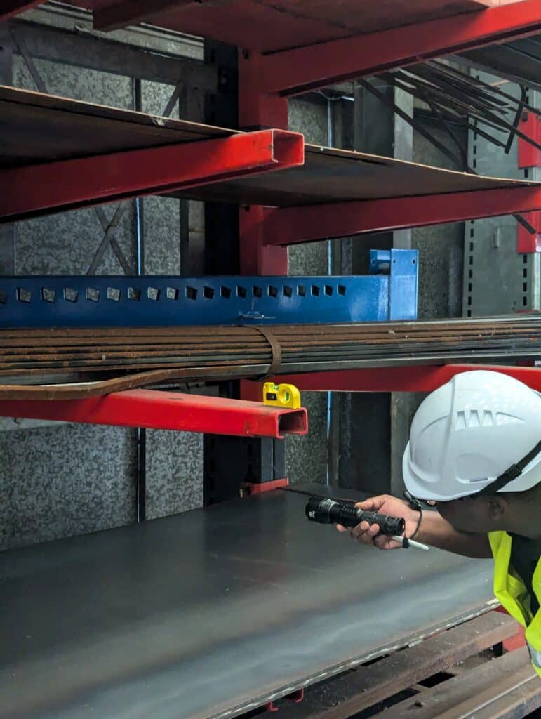 When carrying out racking inspections, the finest of margins is what separates a safe racking structure from an unstable one. using measuring tools, our inspectors are able to determine the balance of the arms and determine how much impact it has encountered to provide the company with the appropriate risk label.
